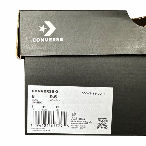 ❤️Converse Run Star Hike Ox Platform 9.5 Womens Shoes Beige Red Sneakers A08196C - Picture 9 of 12